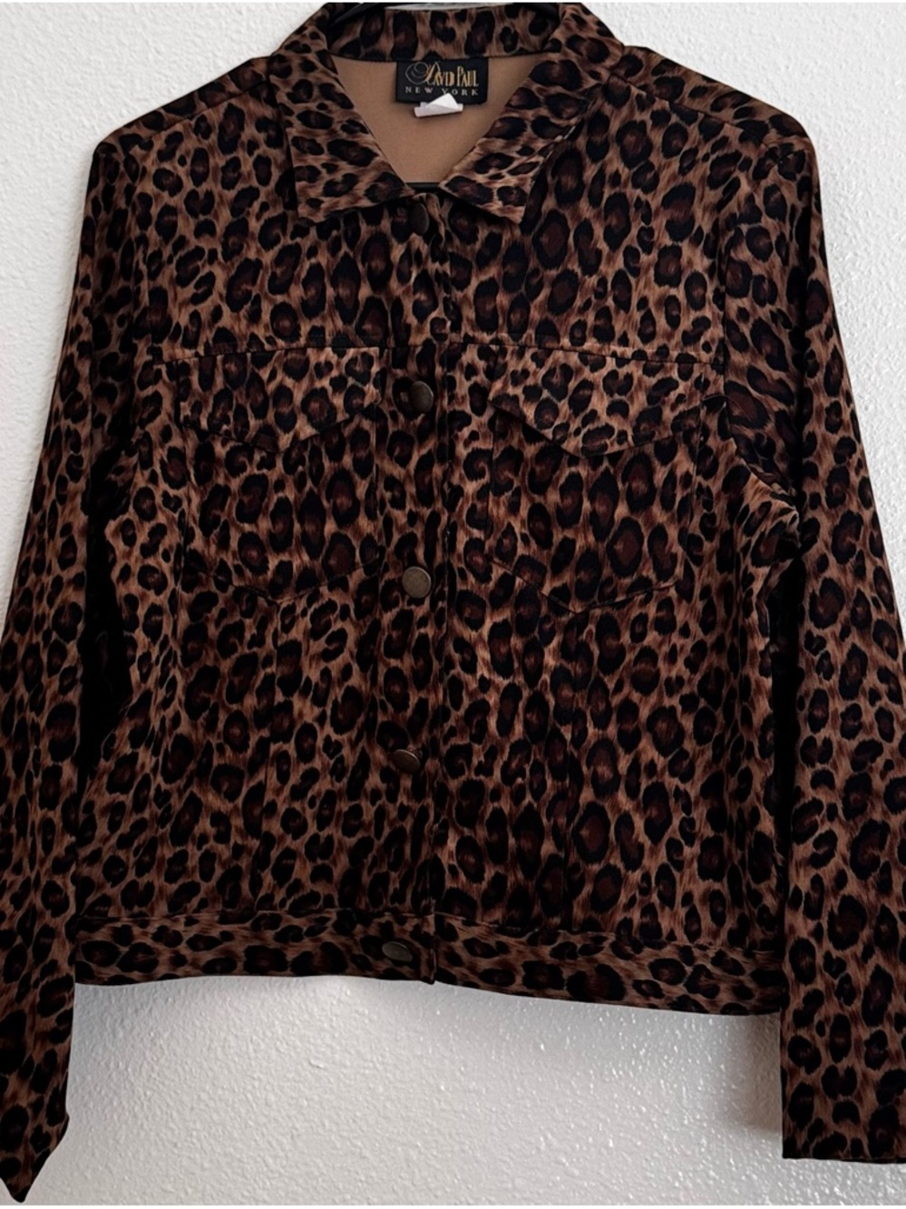 David Paul New York Leopard Print Button-Up Shirt